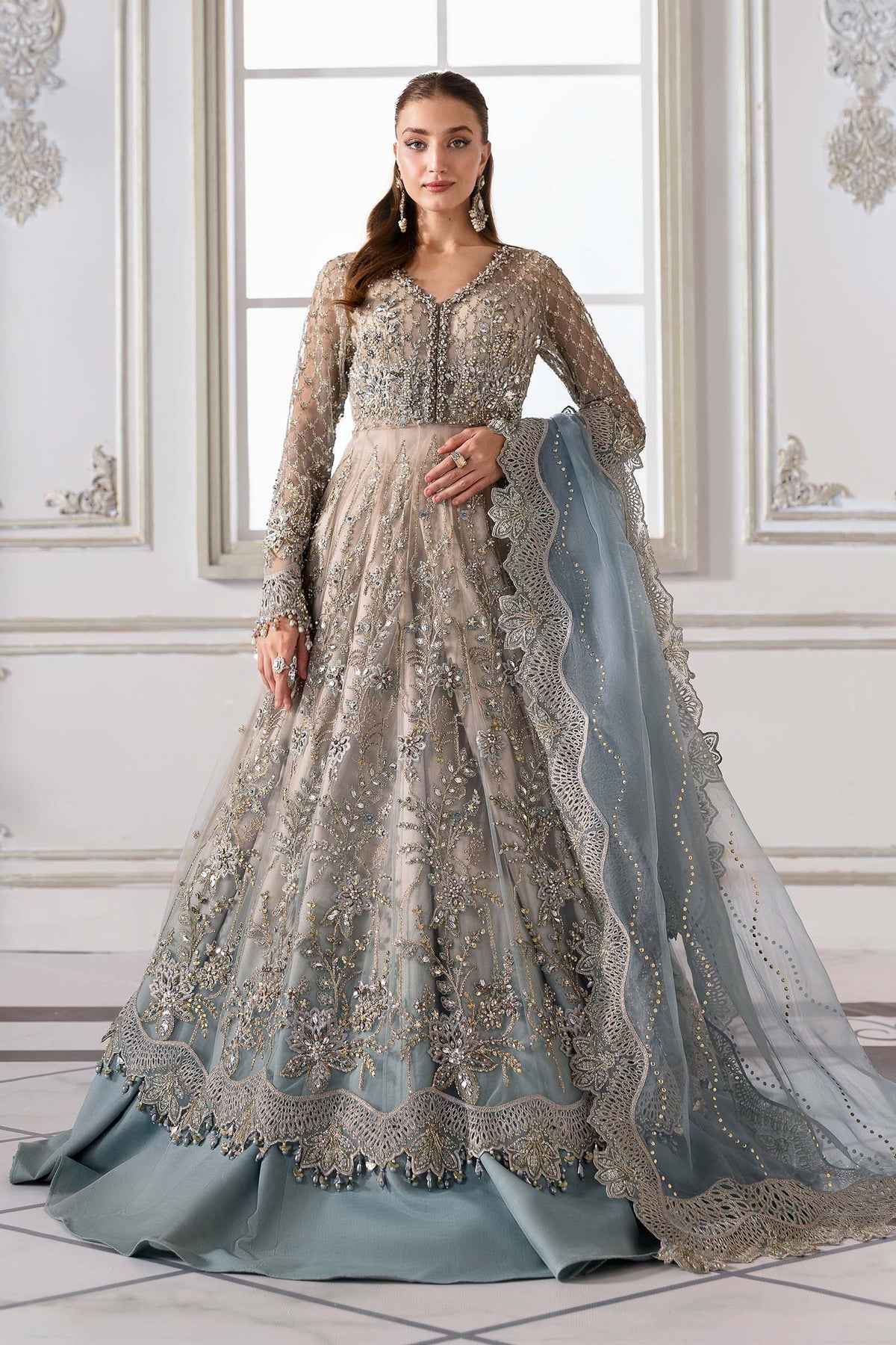 Serene embroidered net formal suit | Salmaqadir