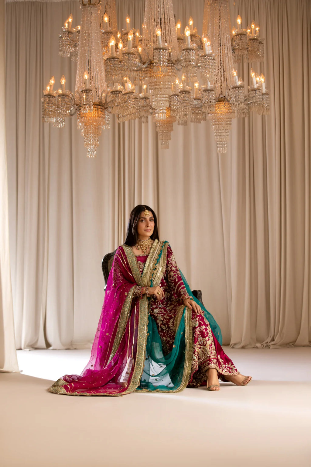 TABEER luxury silk suit with hand work | SalmaQadir