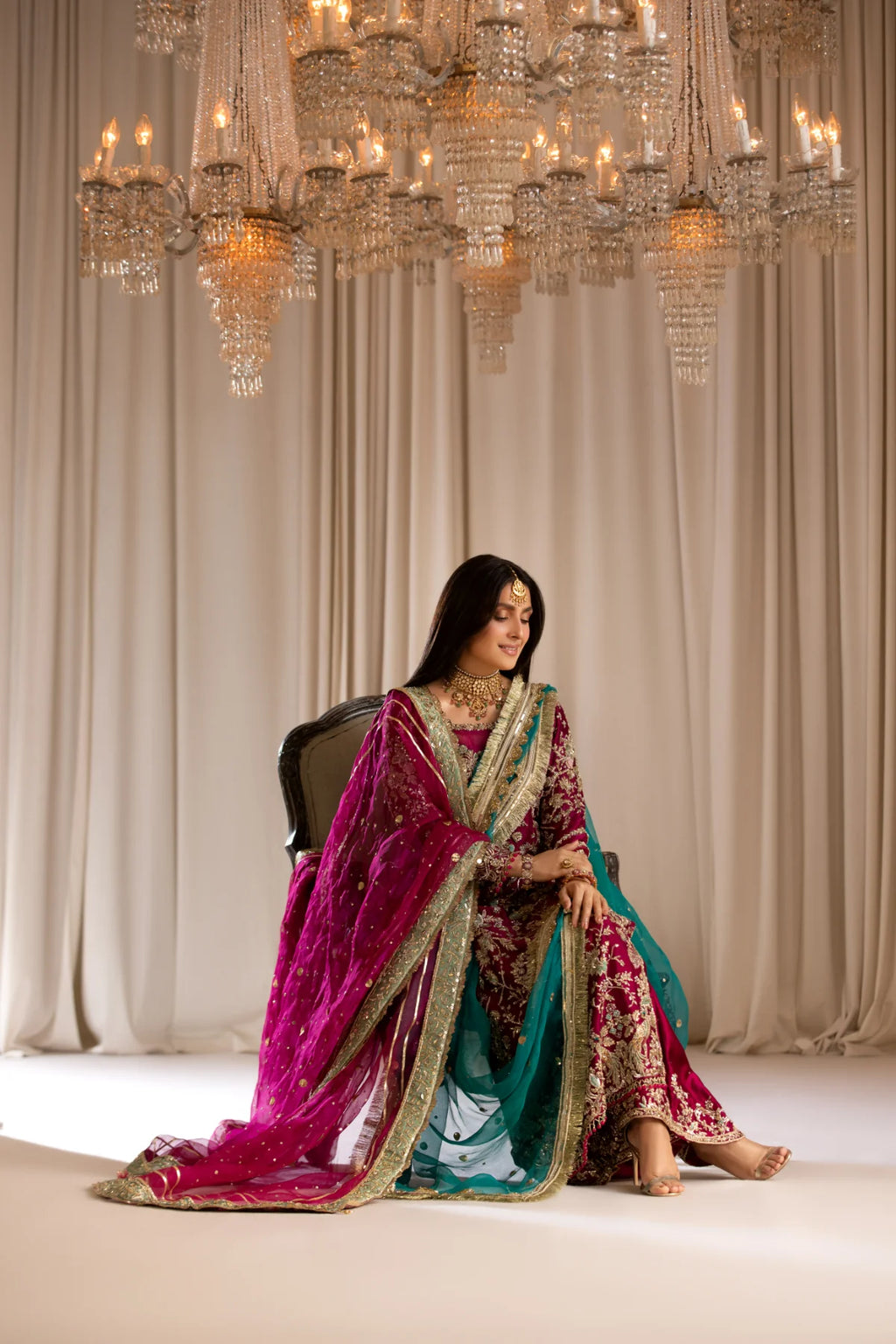 TABEER luxury silk suit with hand work | SalmaQadir