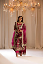 TABEER luxury silk suit with hand work | SalmaQadir