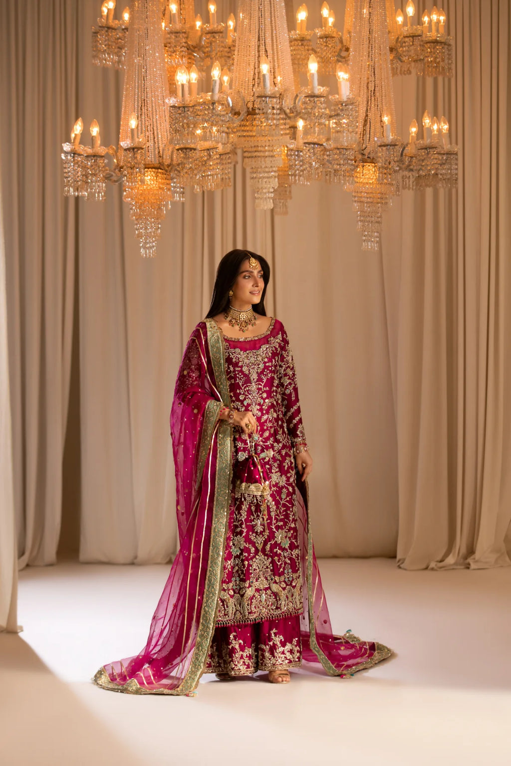 TABEER luxury silk suit with hand work | SalmaQadir
