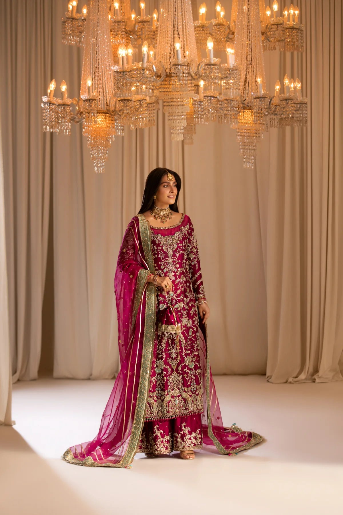 TABEER luxury silk suit with hand work | SalmaQadir