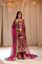 TABEER luxury silk suit with hand work | SalmaQadir