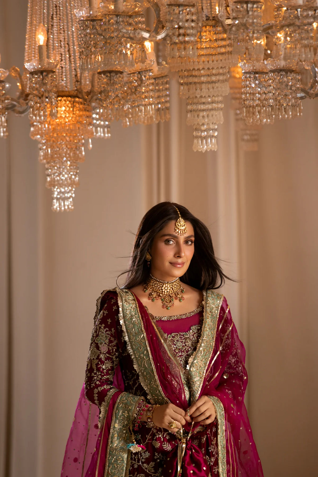 TABEER luxury silk suit with hand work | SalmaQadir