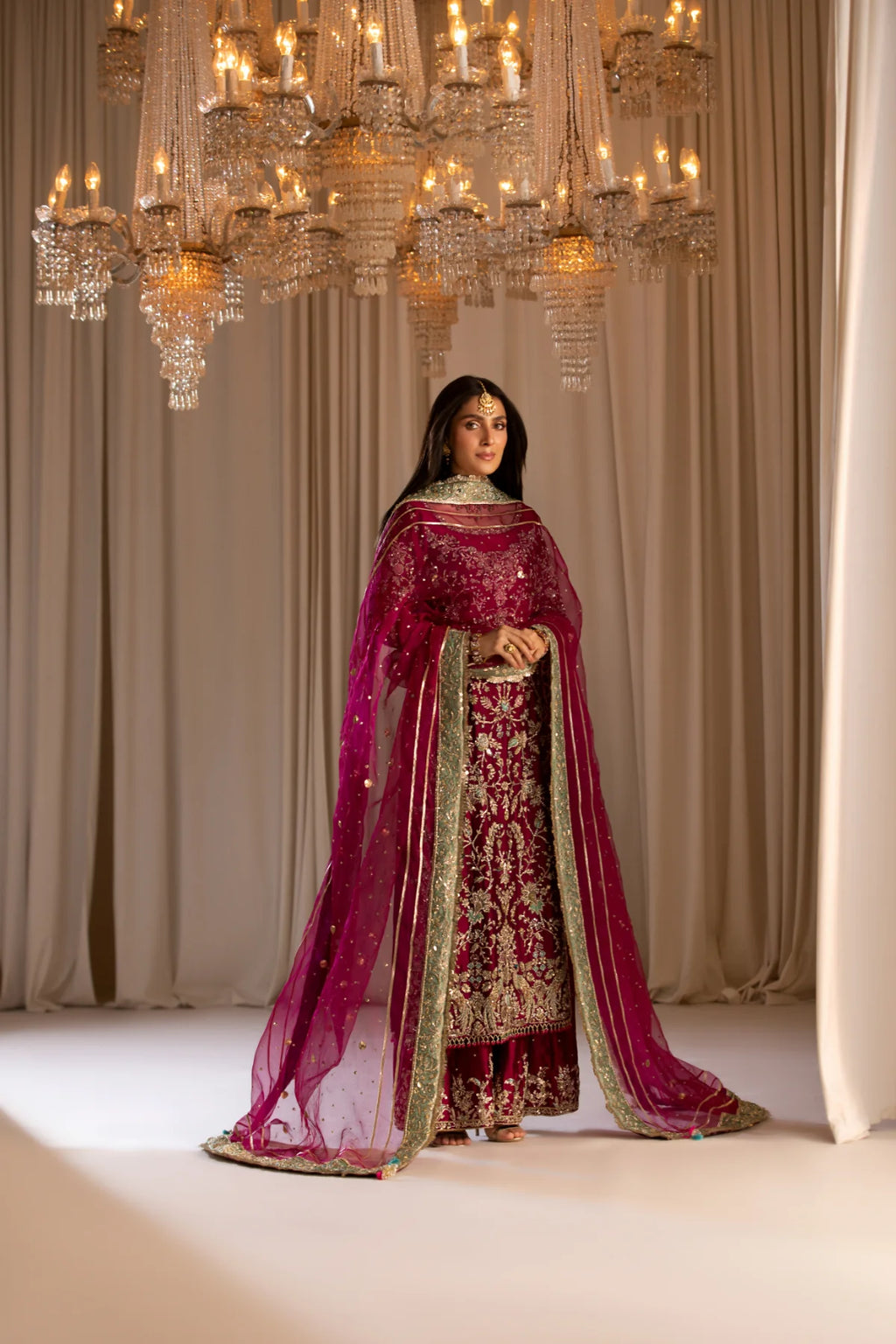 TABEER luxury silk suit with hand work | SalmaQadir