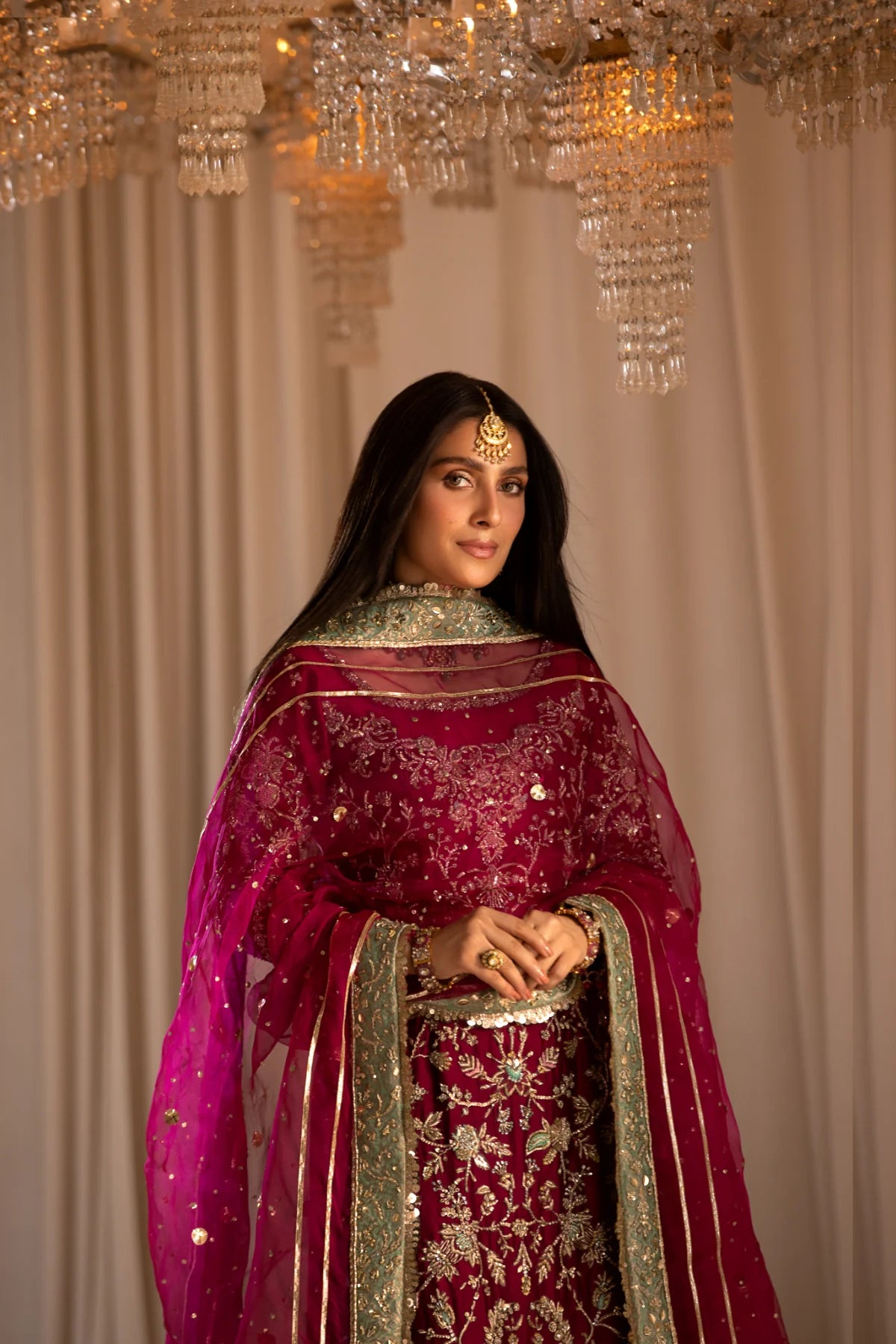 TABEER luxury silk suit with hand work | SalmaQadir