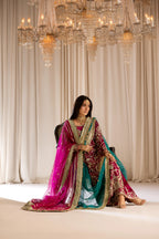 TABEER luxury silk suit with hand work | SalmaQadir