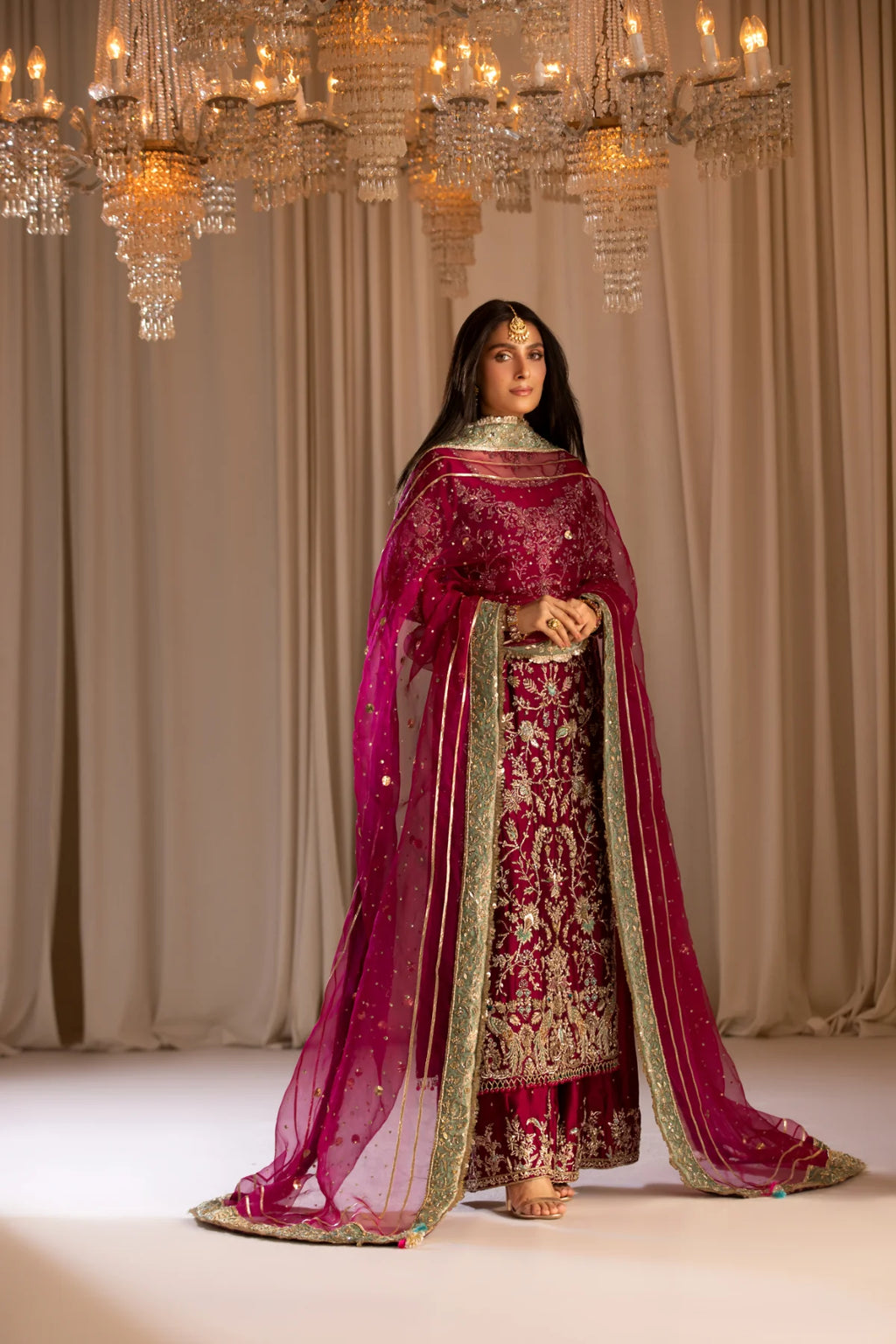 TABEER luxury silk suit with hand work | SalmaQadir
