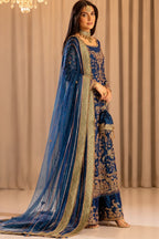 Tabya Tabeer Blue embroidered formal suit | Salmaqadir