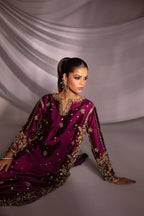 02 – Maroon Embroidered Formal Dress for Women