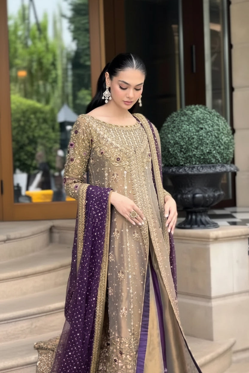 Zari Mesuri luxury Pakistani formal dress for women | Salmaqadir