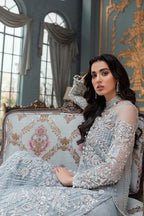 ADELA – Ice Blue Embroidered Formal Suit for Women