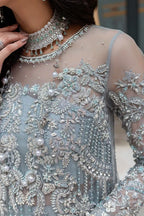 ADELA – Ice Blue Embroidered Formal Suit for Women