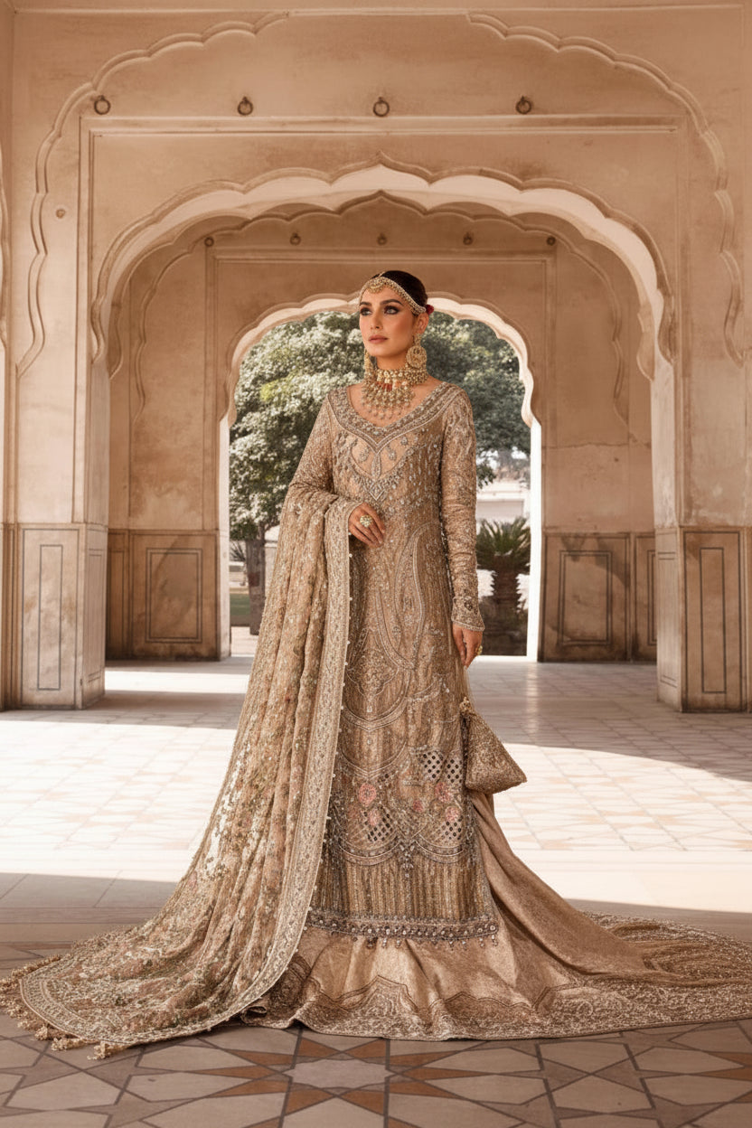 Liliana – Luxury Golden Sharara Set
