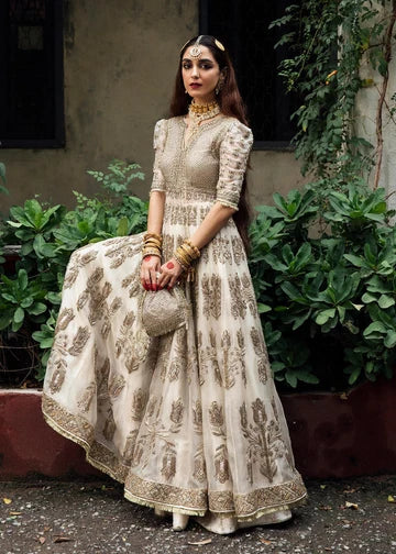 Saheda – Ivory Organza Peshwas & Luxury Pakistani Formal Wear