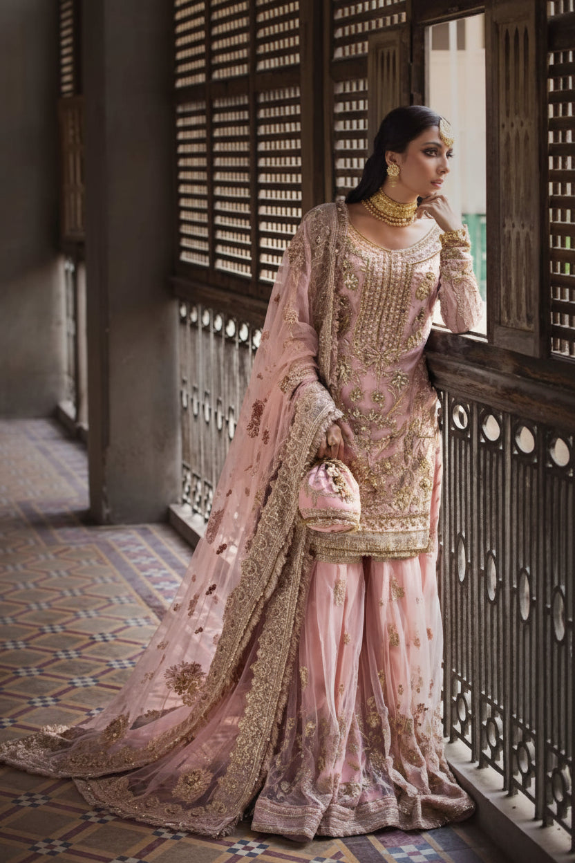 Sahiba – Tea Pink Luxury Formal Ensemble
